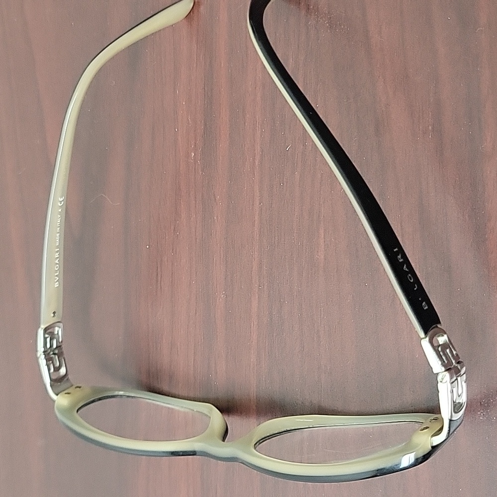 Bulgari Women's Glasses 4023 Color 5023 in Black and Cream